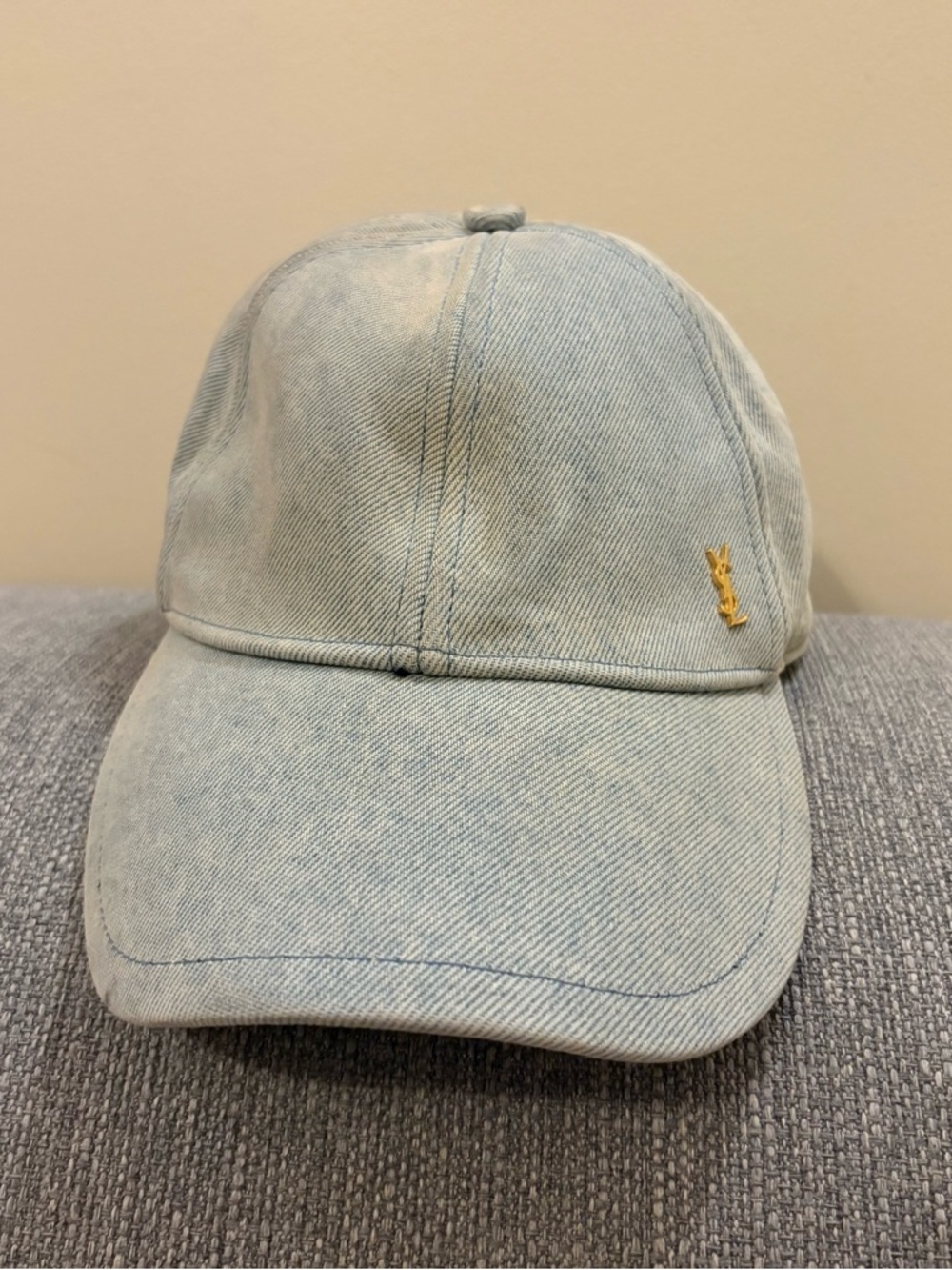 SAINT LAURENT Light Blue Denim Baseball Cap